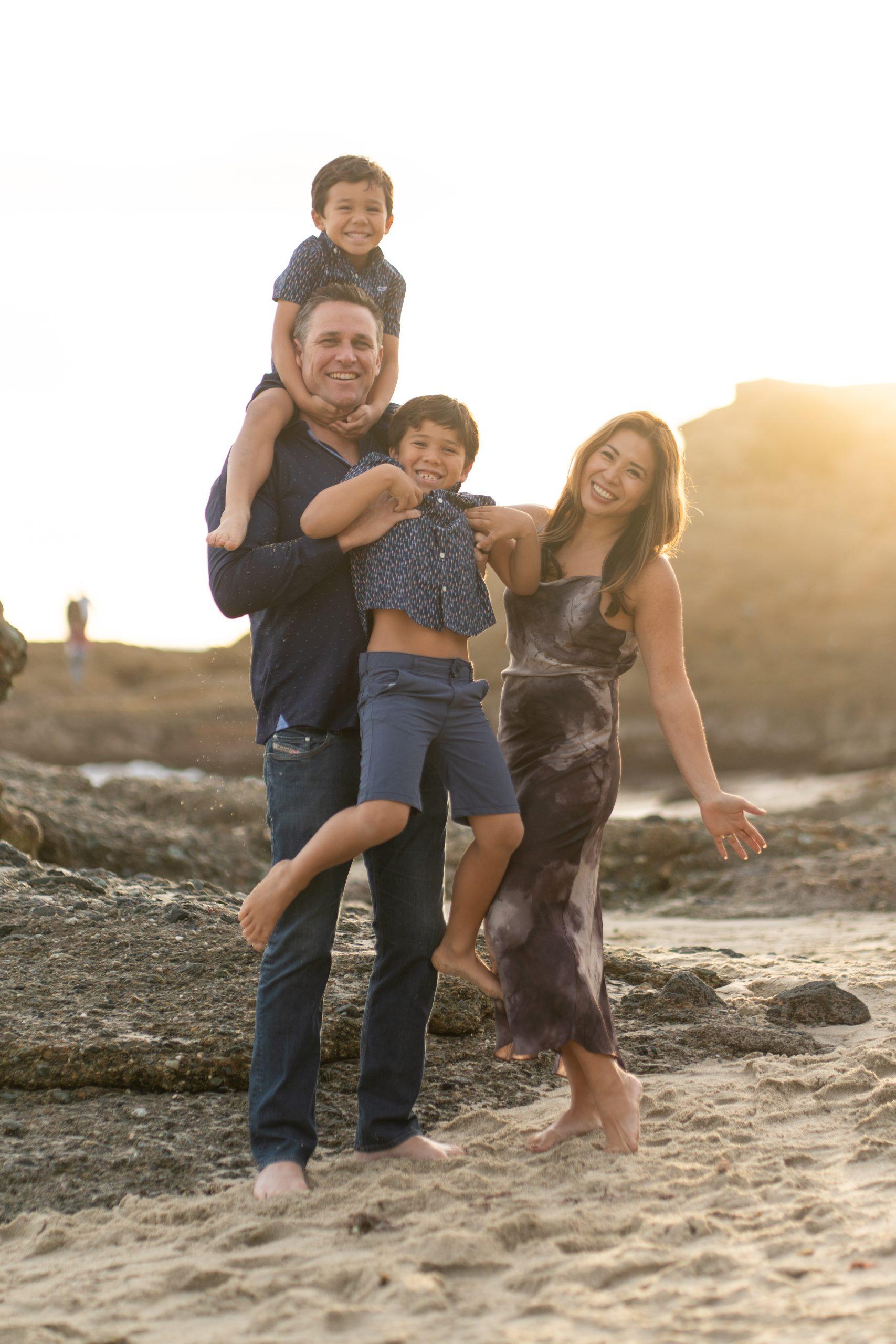 Parents holding their child during a family photo session