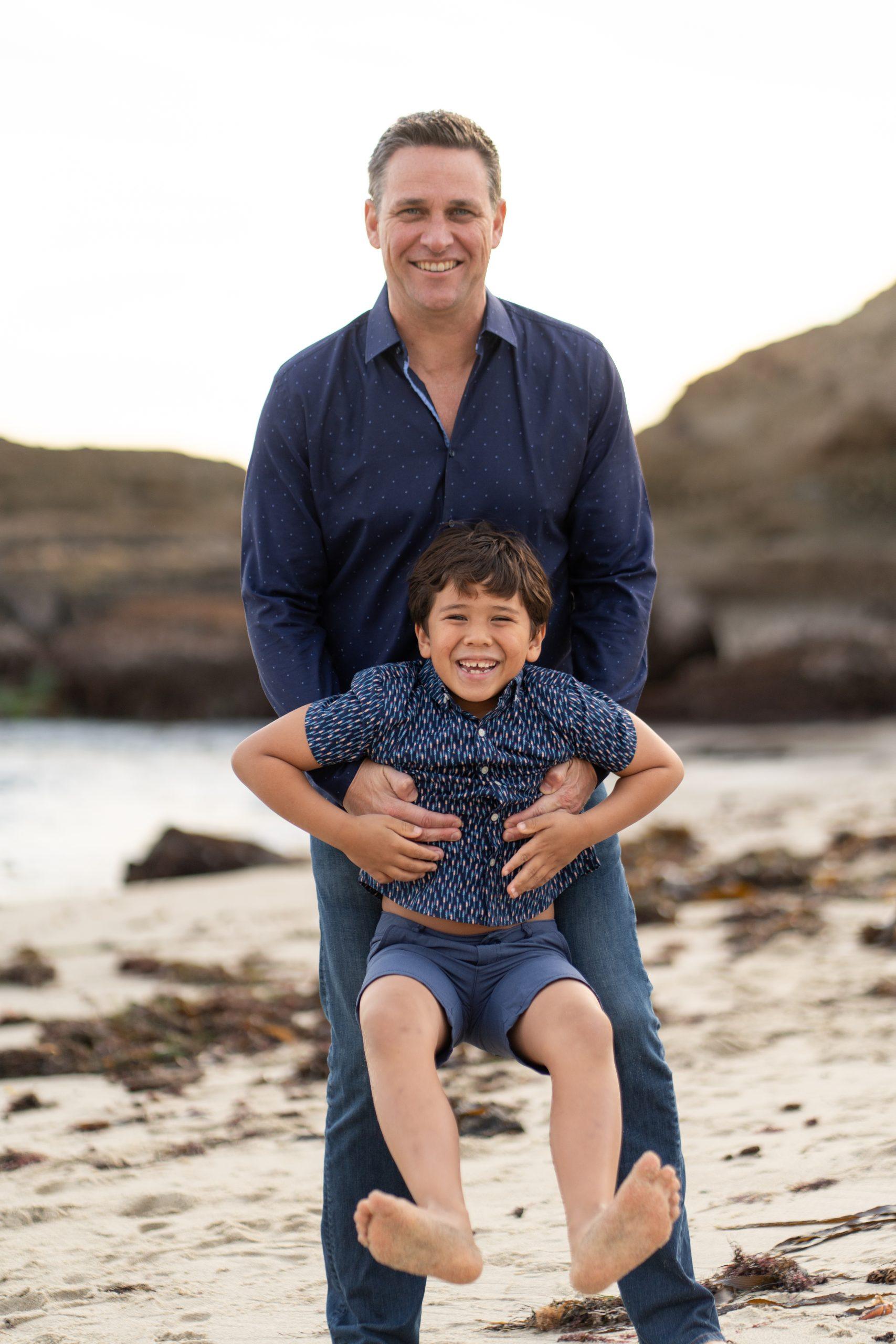 Family walking together during a golden-hour portrait session