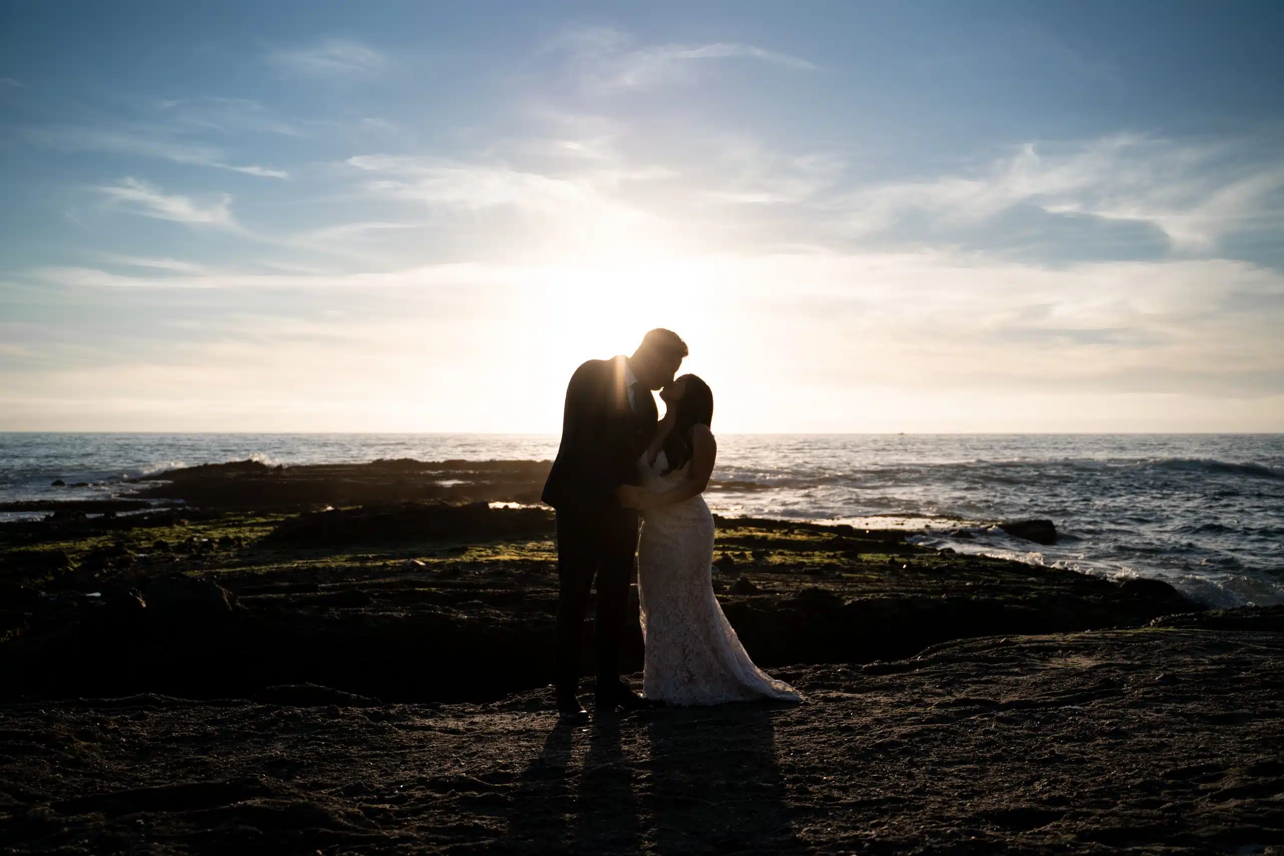Engaged couple during a relaxed portrait session
